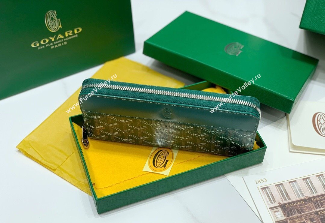 Goyard Matignon Zip Long GM Wallet Green 2025 8509 (ZHANG-250408004)