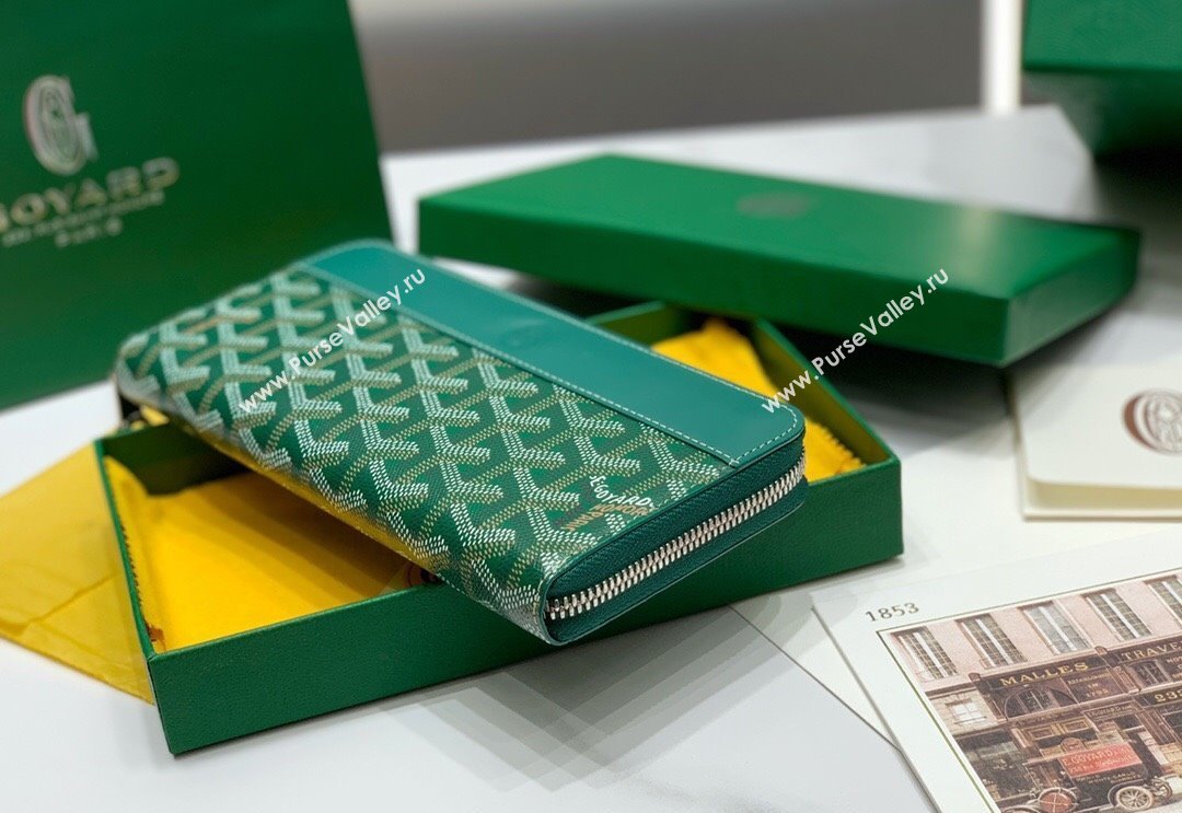 Goyard Matignon Zip Long GM Wallet Green 2025 8509 (ZHANG-250408004)