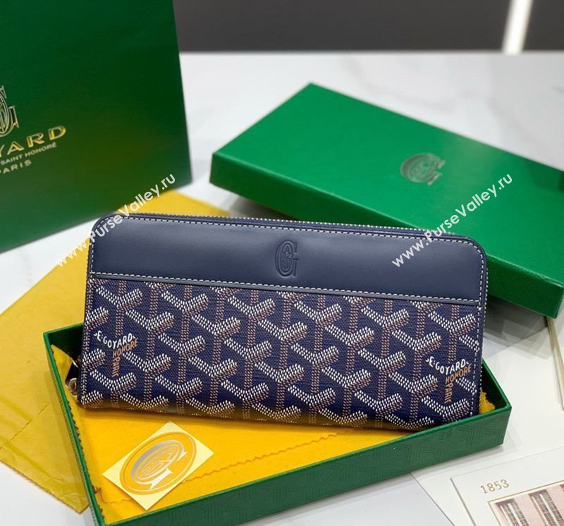 Goyard Matignon Zip Long GM Wallet Navy Blue 2025 8509 (ZHANG-250408005)