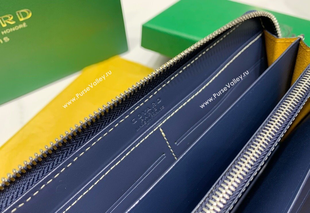 Goyard Matignon Zip Long GM Wallet Navy Blue 2025 8509 (ZHANG-250408005)