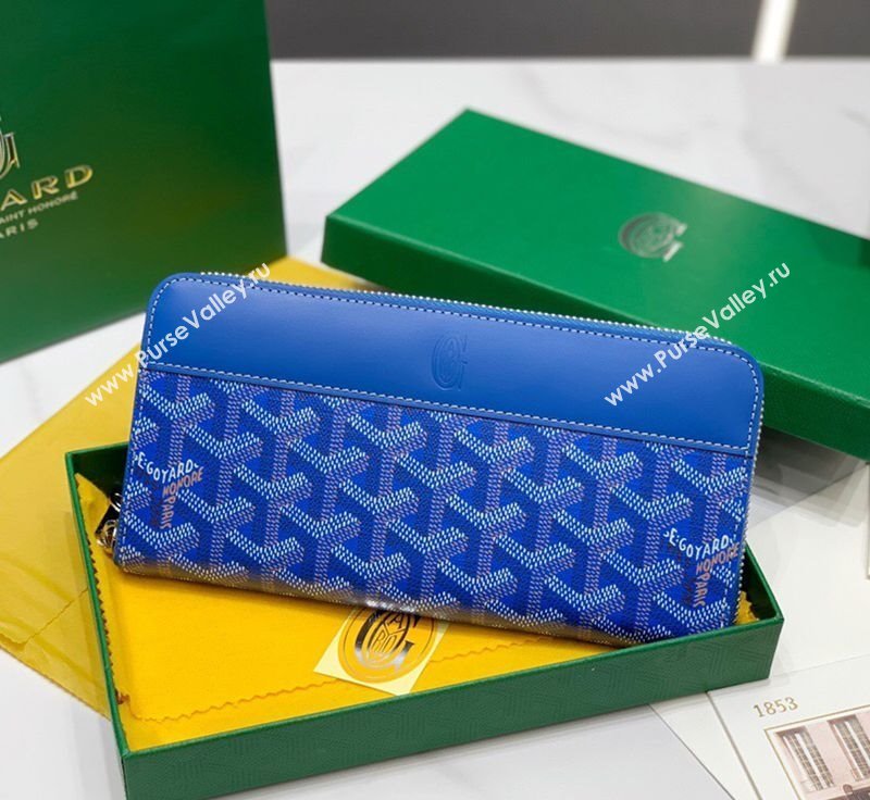 Goyard Matignon Zip Long GM Wallet Sky Blue 2025 8509 (ZHANG-250408006)