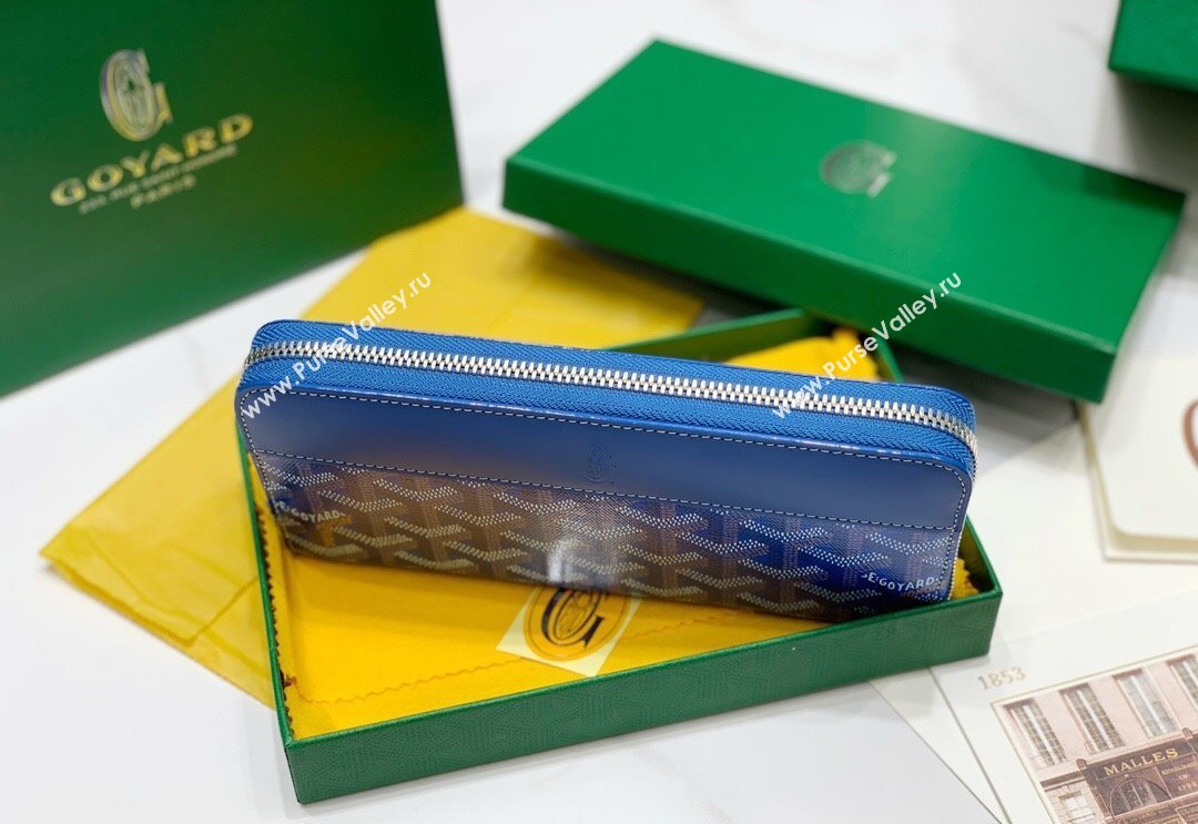 Goyard Matignon Zip Long GM Wallet Sky Blue 2025 8509 (ZHANG-250408006)