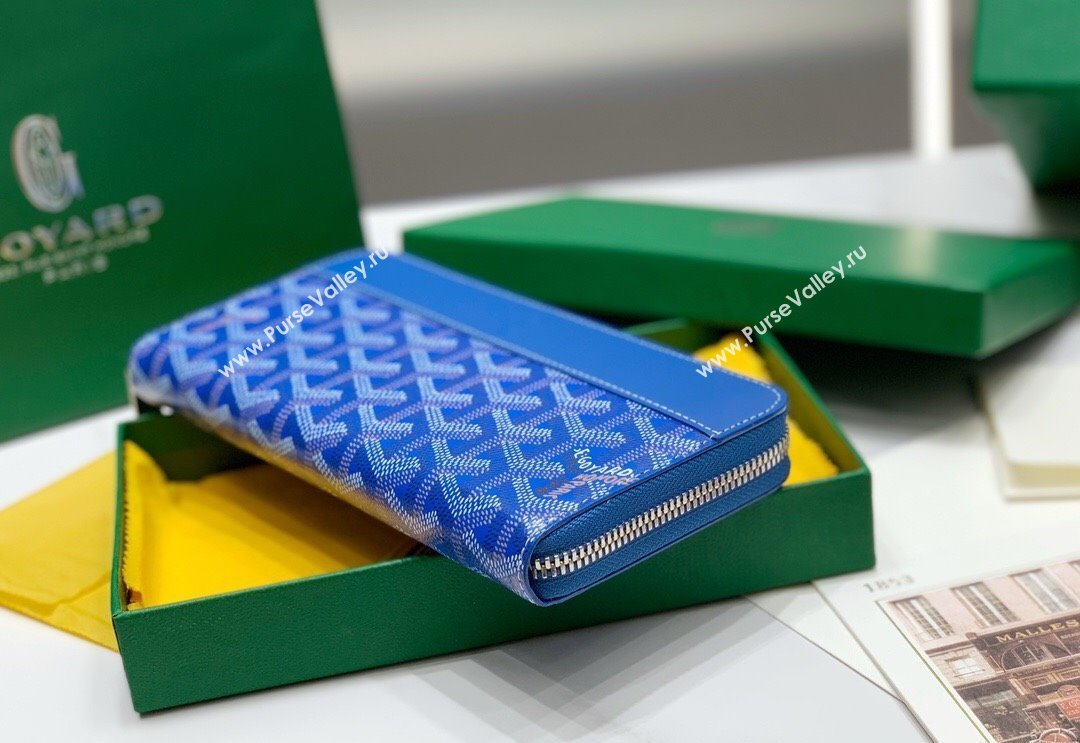 Goyard Matignon Zip Long GM Wallet Sky Blue 2025 8509 (ZHANG-250408006)