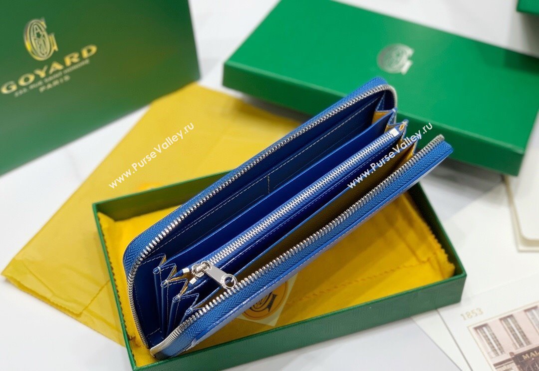 Goyard Matignon Zip Long GM Wallet Sky Blue 2025 8509 (ZHANG-250408006)
