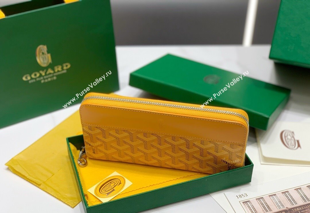 Goyard Matignon Zip Long GM Wallet Yellow 2025 8509 (ZHANG-250408007)