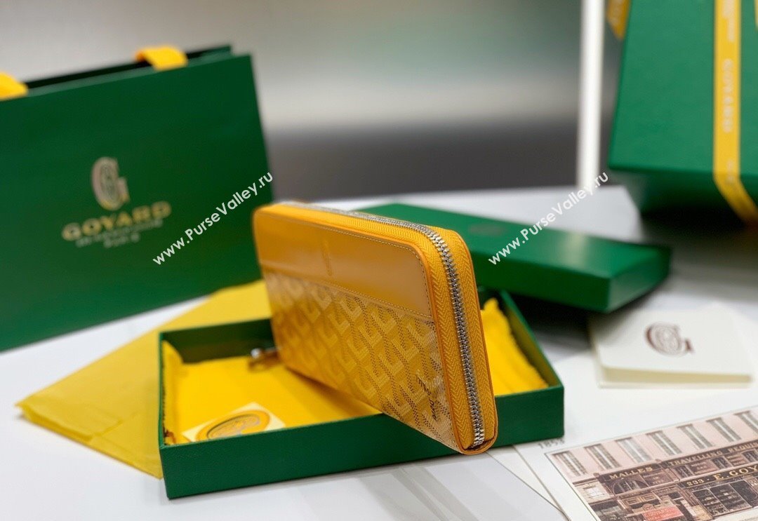 Goyard Matignon Zip Long GM Wallet Yellow 2025 8509 (ZHANG-250408007)