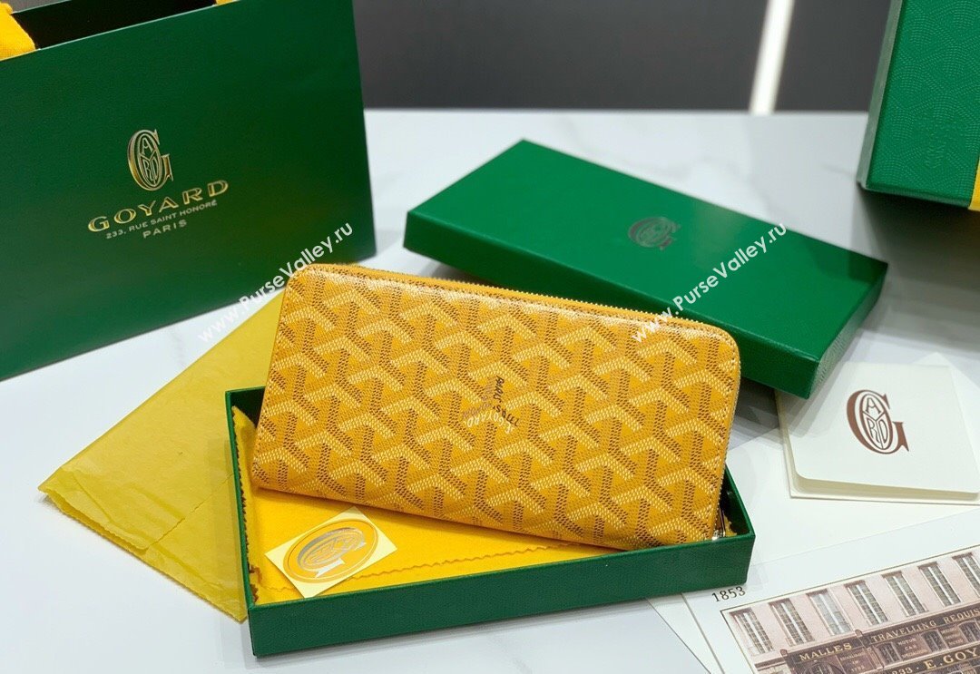 Goyard Matignon Zip Long GM Wallet Yellow 2025 8509 (ZHANG-250408007)