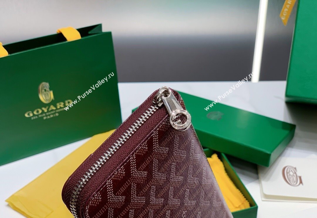 Goyard Matignon Zip Long GM Wallet Burgundy 2025 8509 (ZHANG-250408008)