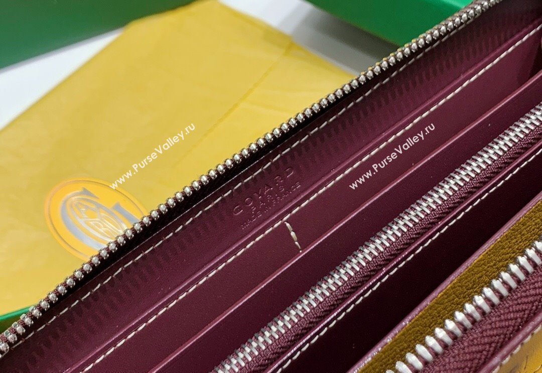 Goyard Matignon Zip Long GM Wallet Burgundy 2025 8509 (ZHANG-250408008)