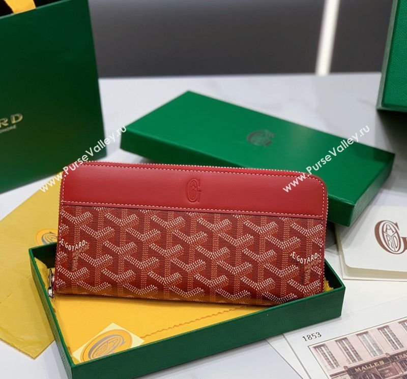Goyard Matignon Zip Long GM Wallet Red 2025 8509 (ZHANG-250408009)