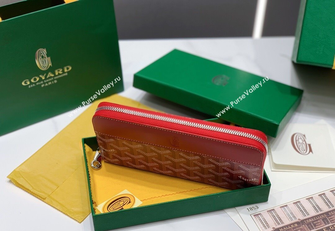 Goyard Matignon Zip Long GM Wallet Red 2025 8509 (ZHANG-250408009)