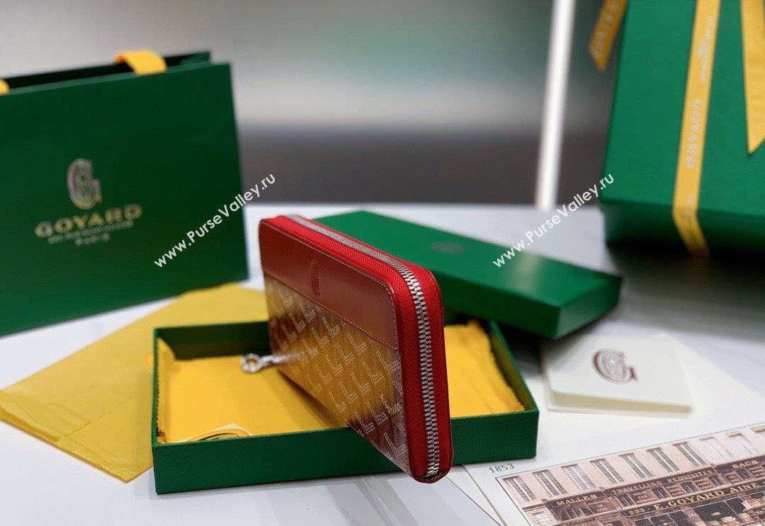 Goyard Matignon Zip Long GM Wallet Red 2025 8509 (ZHANG-250408009)