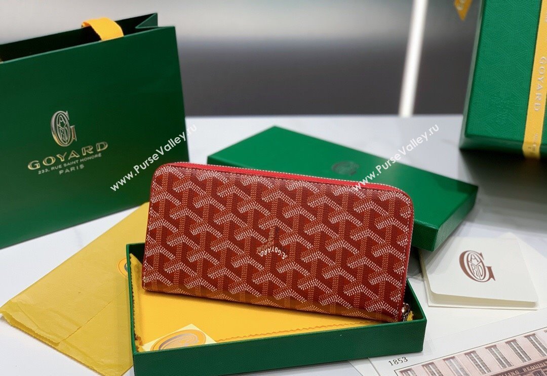 Goyard Matignon Zip Long GM Wallet Red 2025 8509 (ZHANG-250408009)