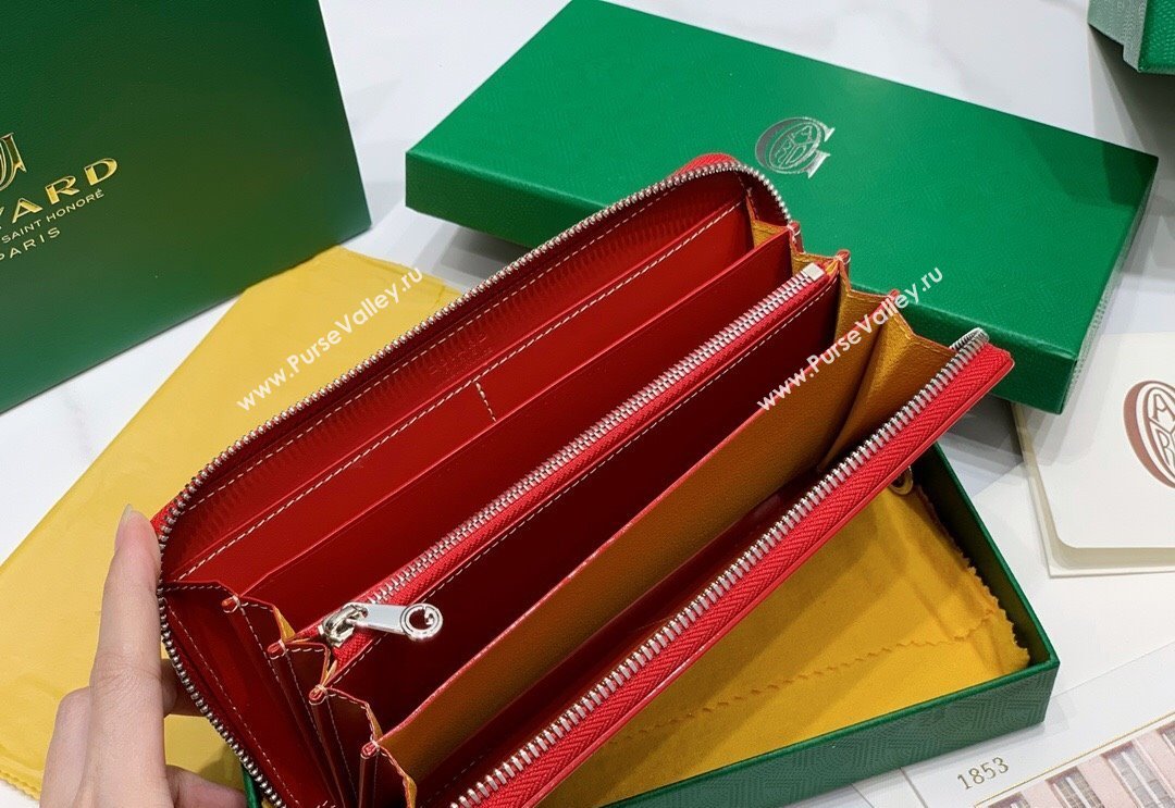 Goyard Matignon Zip Long GM Wallet Red 2025 8509 (ZHANG-250408009)