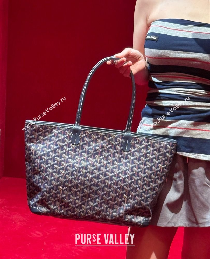 Goyard Artois PM Tote bag with Zipper Navy Blue 2025 00320 (ZHANG-250805035)
