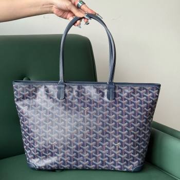 Goyard Artois PM Tote bag with Zipper Navy Blue 2025 00320 (ZHANG-250805035)