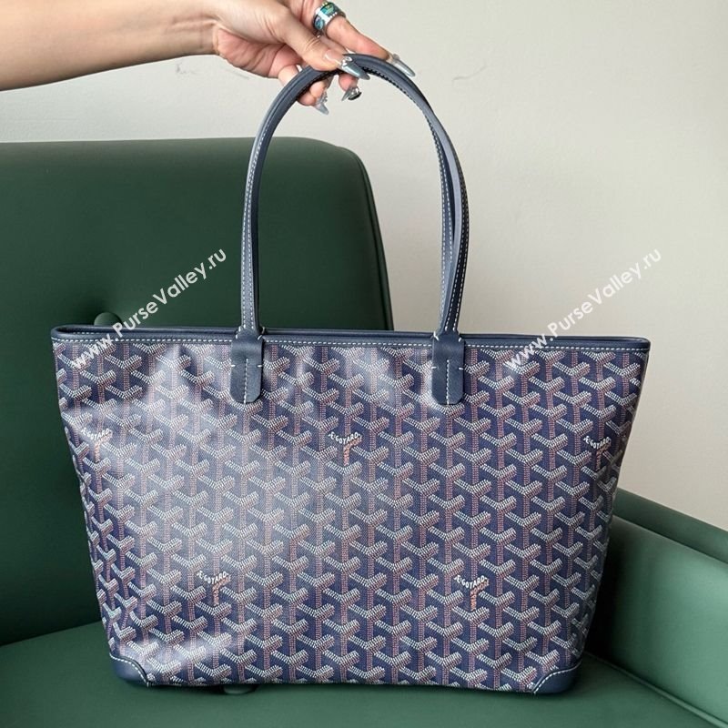 Goyard Artois PM Tote bag with Zipper Navy Blue 2025 00320 (ZHANG-250805035)
