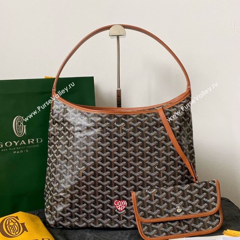 Goyard Boheme Hobo Bag with Red Heart Brown 2026 (BI-260122040)