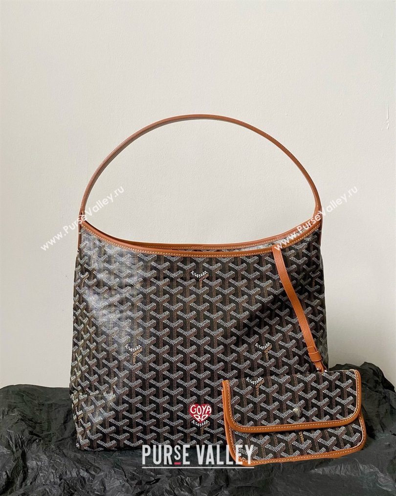 Goyard Boheme Hobo Bag with Red Heart Brown 2026 (BI-260122040)