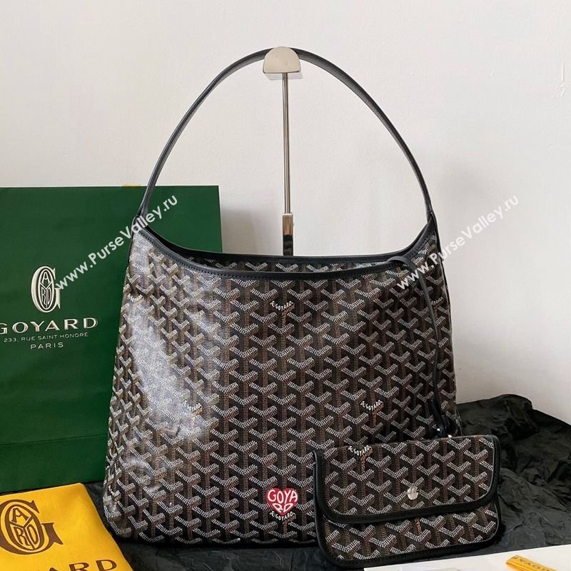 Goyard Boheme Hobo Bag with Red Heart Black 2026 (BI-260122041)