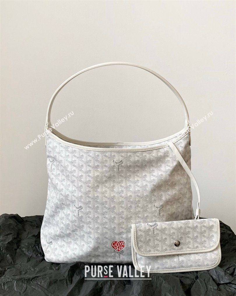 Goyard Boheme Hobo Bag with Red Heart White 2026 (BI-260122042)