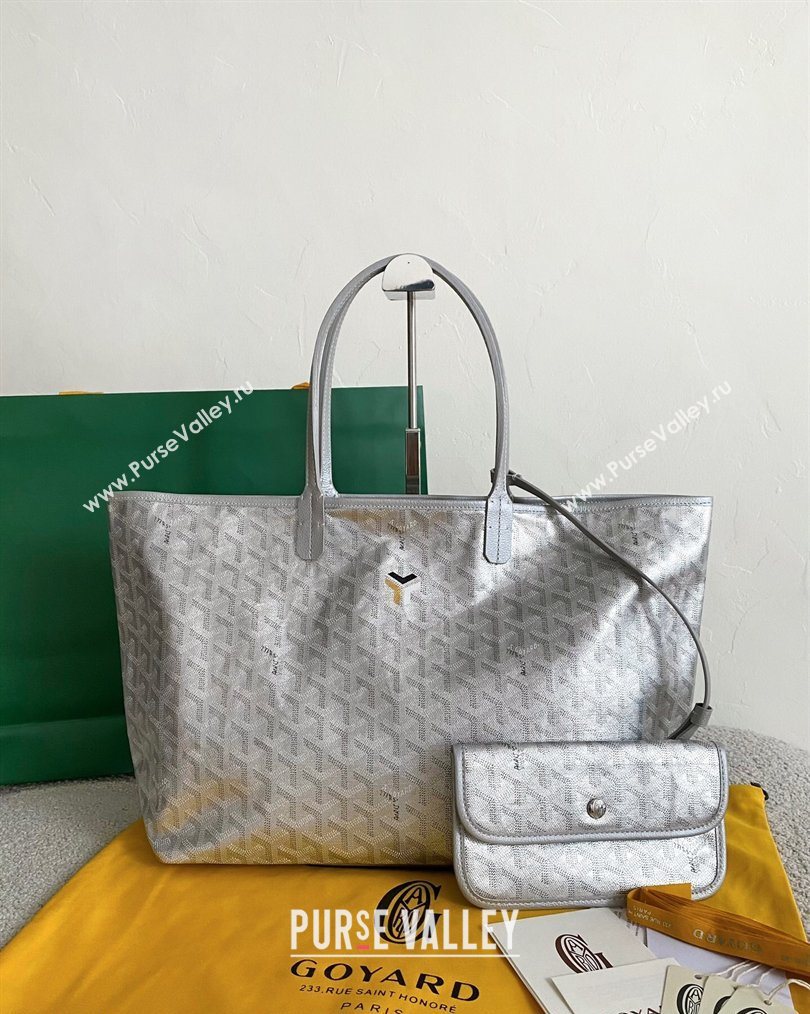 Goyard Saint Louis PM Bag with Dogtooth Print Silver 2026 (BI-260122053)