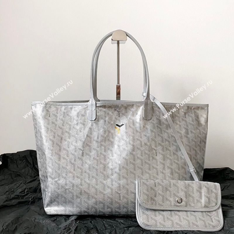 Goyard Saint Louis PM Bag with Dogtooth Print Silver 2026 (BI-260122053)