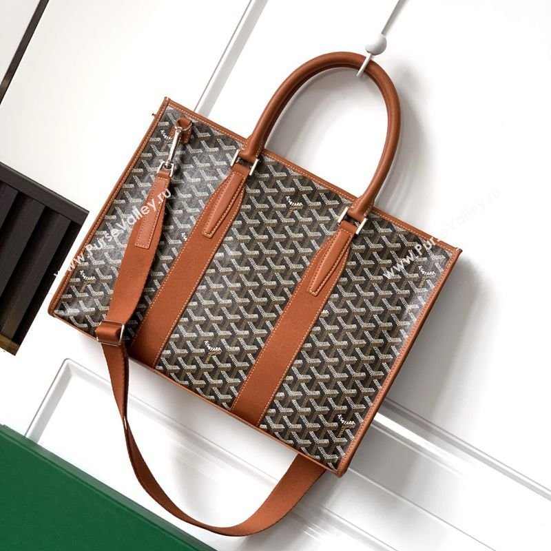 Goyard Morvan Document Case Top Handle Bag Brown 2026 GY8066 (SCAI-260331003)