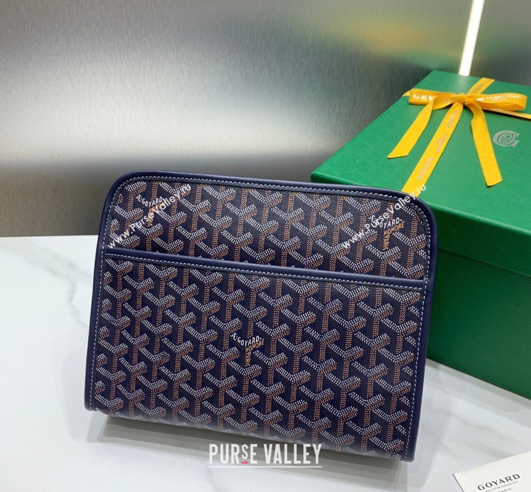 Goyard Jouvence MM Toiletry Clutch Bag Navy Blue 2026 020207 (SCAI-260331046)