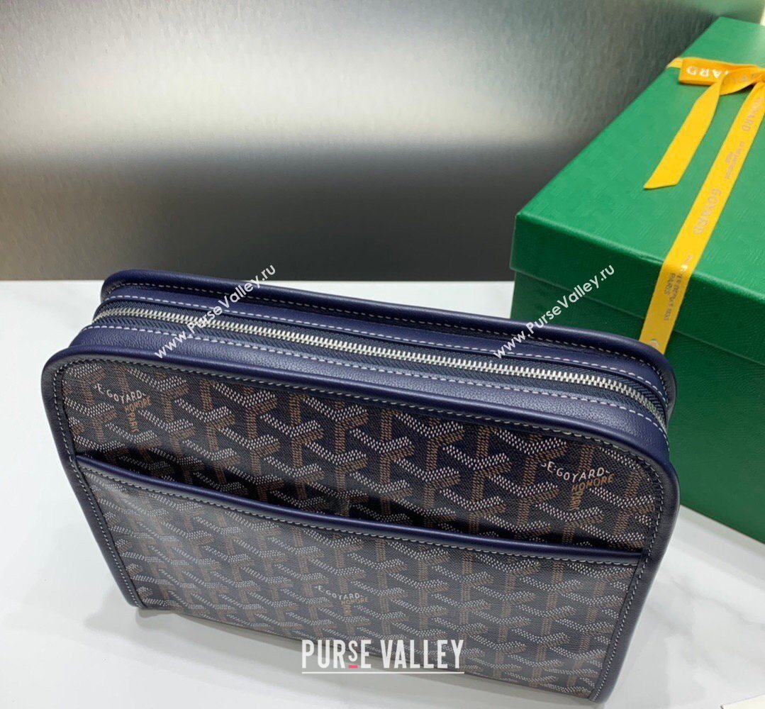 Goyard Jouvence MM Toiletry Clutch Bag Navy Blue 2026 020207 (SCAI-260331046)