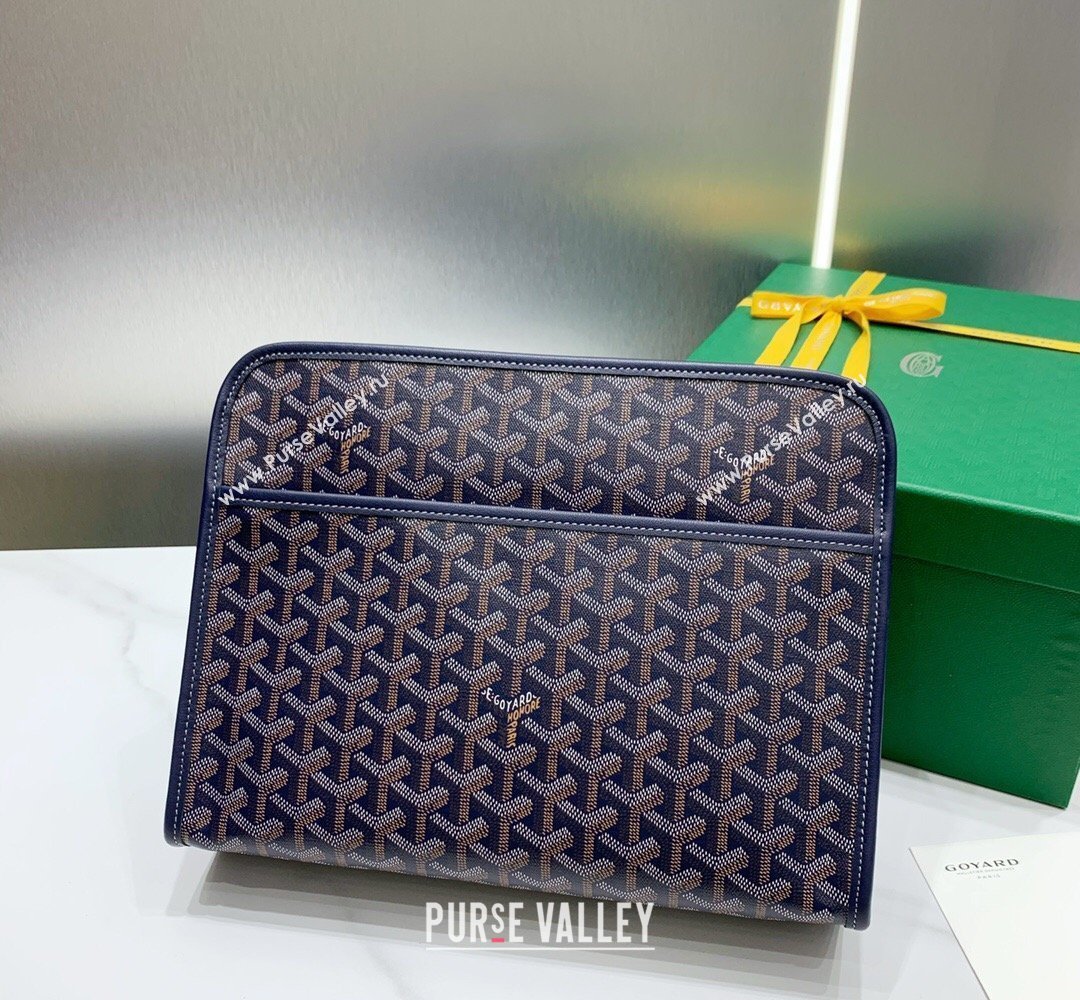 Goyard Jouvence GM Toiletry Clutch Bag Navy Blue 2026 020208 (SCAI-260331053)