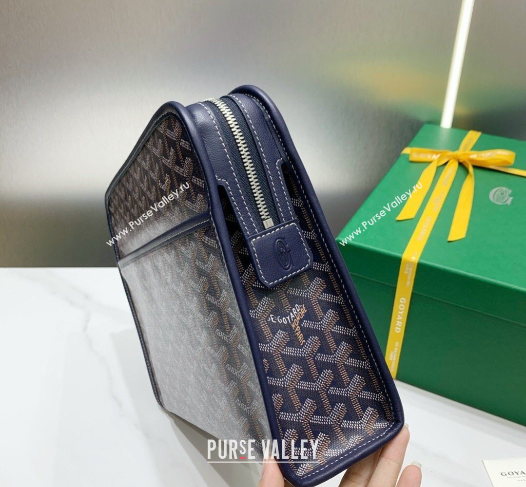 Goyard Jouvence GM Toiletry Clutch Bag Navy Blue 2026 020208 (SCAI-260331053)