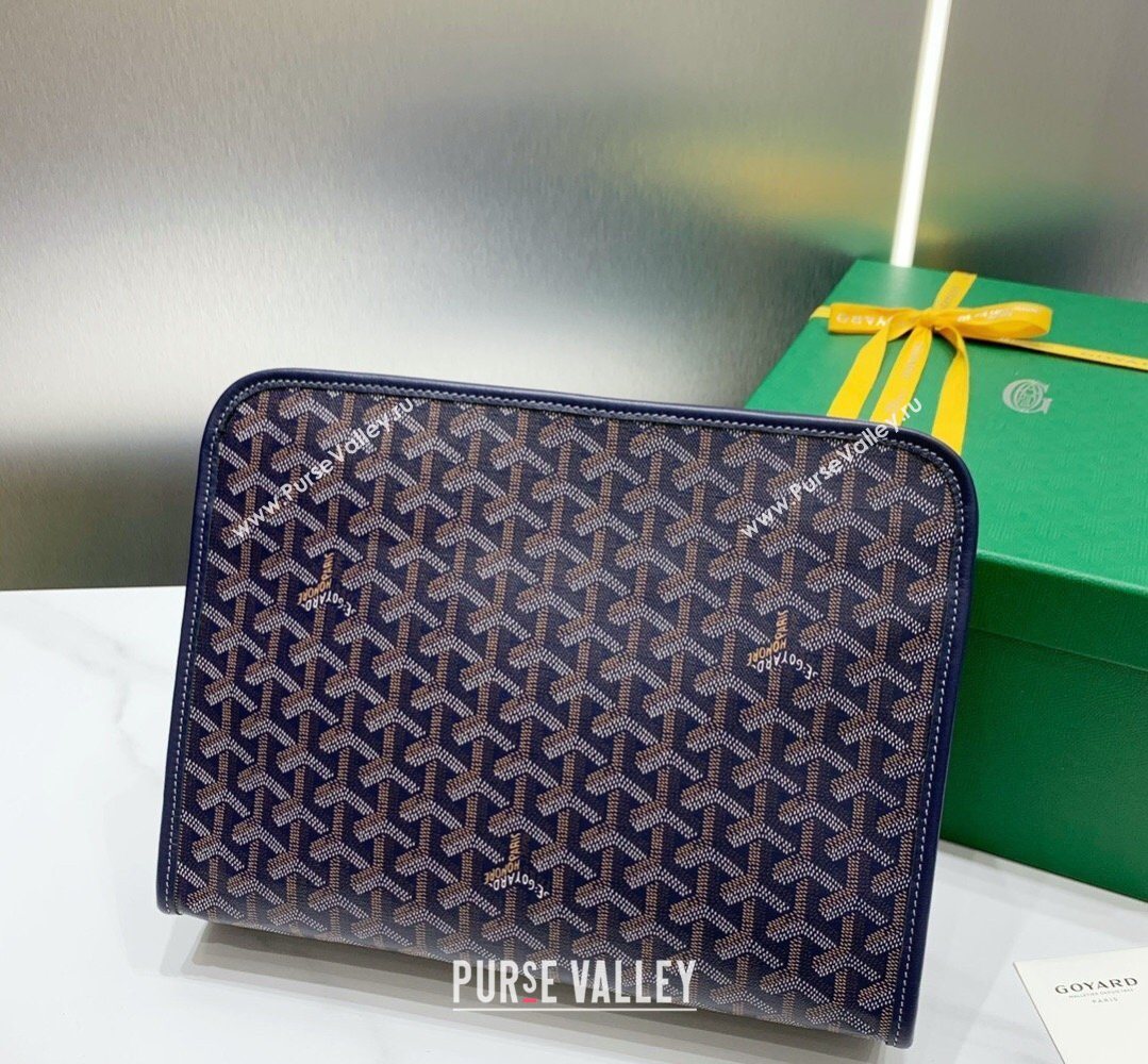 Goyard Jouvence GM Toiletry Clutch Bag Navy Blue 2026 020208 (SCAI-260331053)