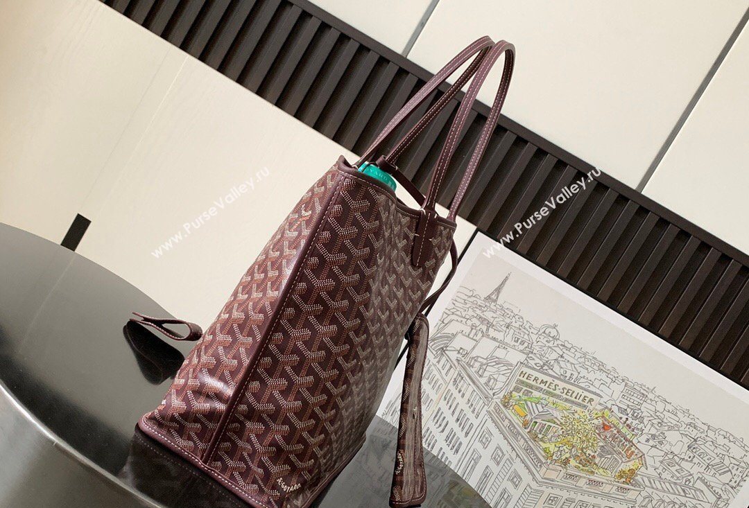 Goyard Reversible Anjou PM Tote Bag Burgundy 2026 020166M (SCAI-260331065)