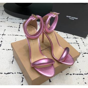 Gianvito Rossi Bijoux High Heel Sandals 10.5cm in Leather Light Metallic Pink 2024 0704 (KER-240704066)