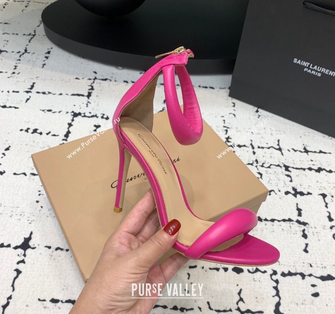 Gianvito Rossi Bijoux High Heel Sandals 10.5cm in Calf Leather Dark Pink 2024 0704 (KER-240704073)