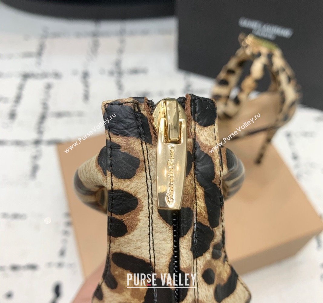 Gianvito Rossi Bijoux High Heel Sandals 10.5cm in Animal Print Beige 2024 0704 (KER-240704075)