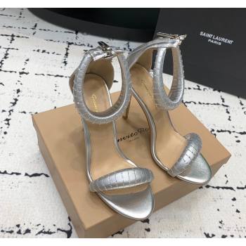 Gianvito Rossi Bijoux High Heel Sandals 10.5cm in Leather and Strass Silver 2024 0704 (KER-240704080)
