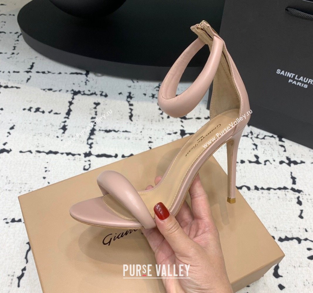 Gianvito Rossi Bijoux High Heel Sandals 10.5cm in Calf Leather Pale Pink 2024 0704 (KER-240704060)