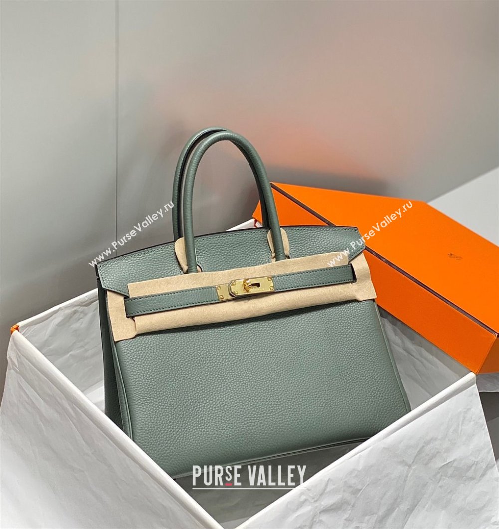 Hermes Birkin 30cm Bag in Togo Calfskin Almond Green 2023 1227 (FL-231227113)