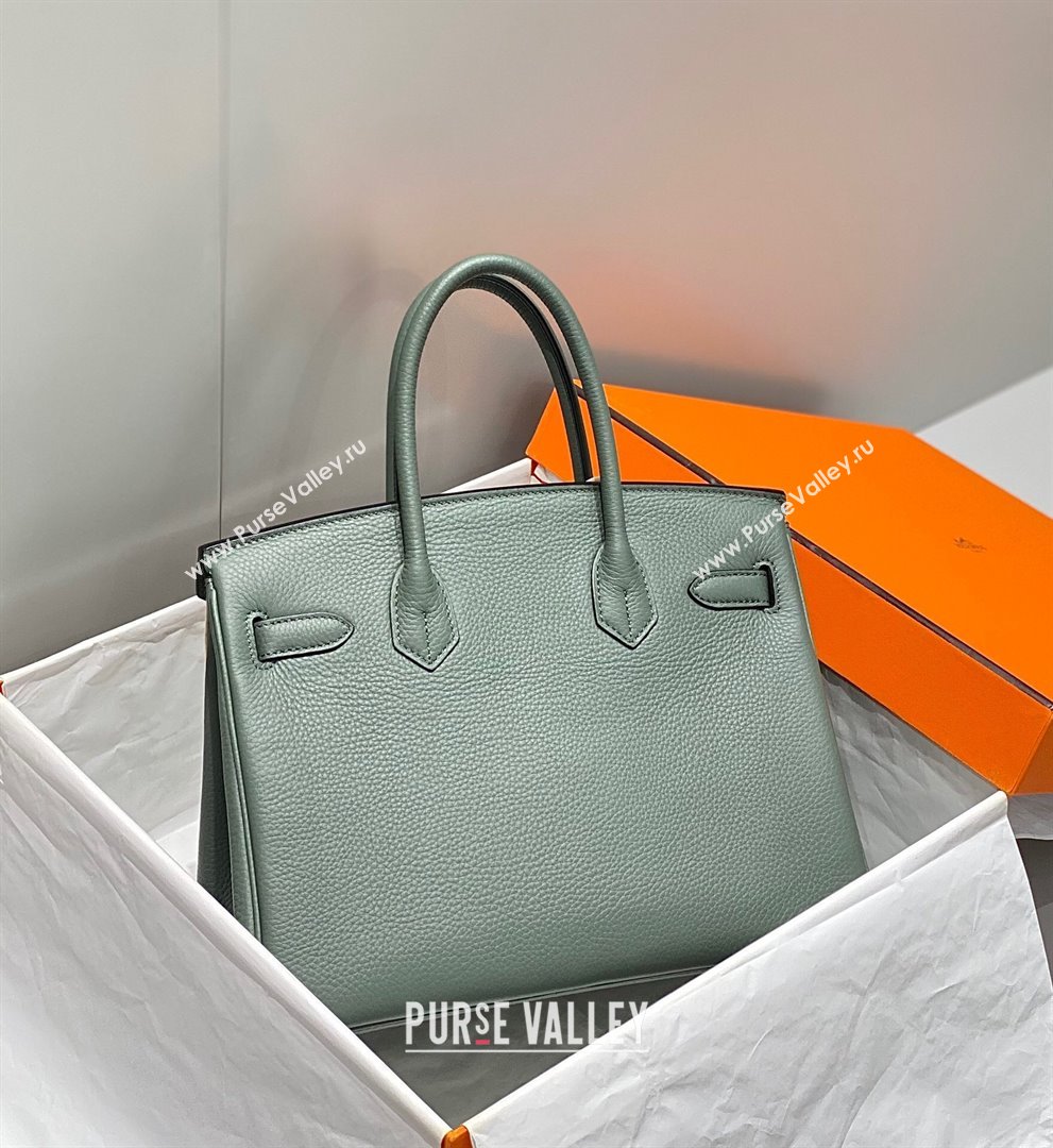 Hermes Birkin 30cm Bag in Togo Calfskin Almond Green 2023 1227 (FL-231227113)