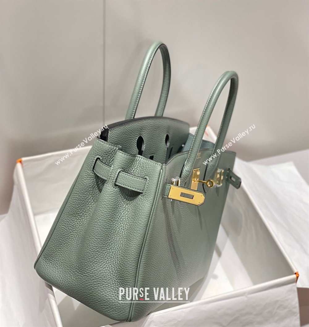 Hermes Birkin 30cm Bag in Togo Calfskin Almond Green 2023 1227 (FL-231227113)