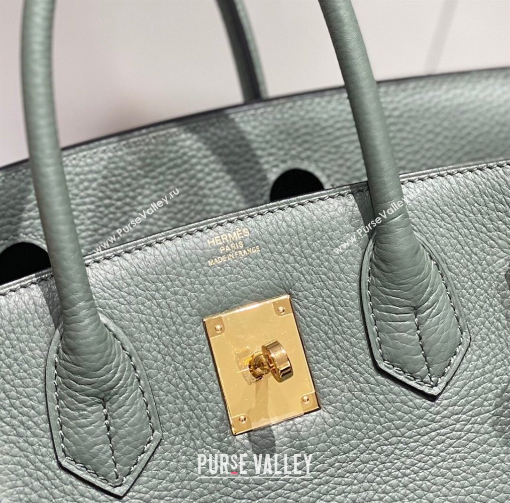 Hermes Birkin 30cm Bag in Togo Calfskin Almond Green 2023 1227 (FL-231227113)