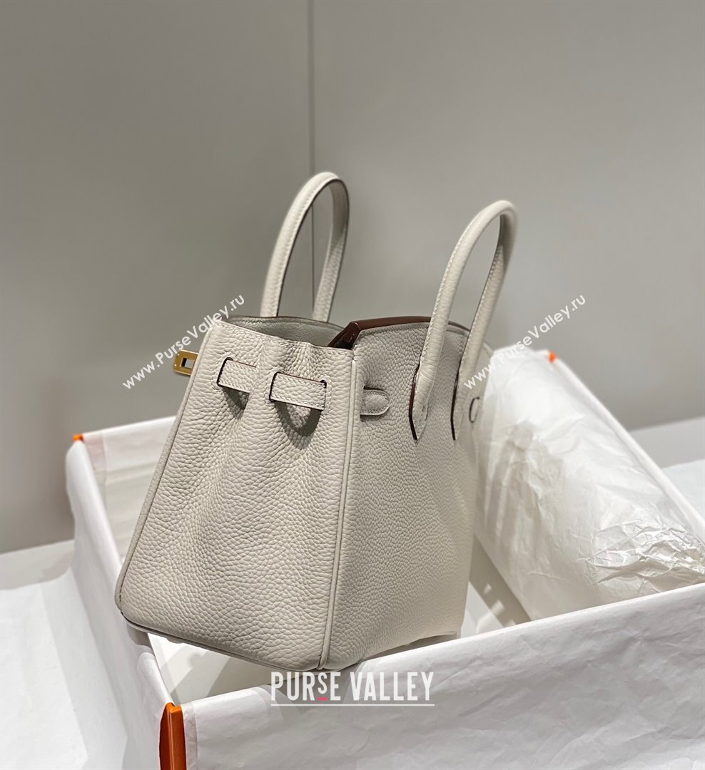 Hermes Birkin 25cm Bag in Togo Calfskin Pearl Grey 2023 1227 (FL-231227111)