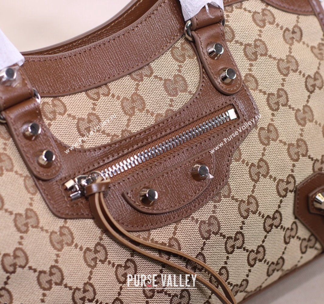 Balenciaga x Gucci GG Canvas Small Classic City Bag 658598 Beige/Brown 2021 (DLH-21113051)