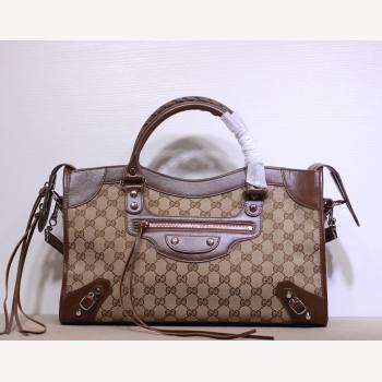 Balenciaga x Gucci GG Canvas Large Classic City Bag 658597 Beige/Brown 2021 (DLH-21113052)