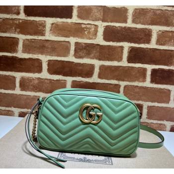 Gucci GG Marmont Matelasse Shoulder Bag 447632 Sage Green 2024 (DLH-241211103)