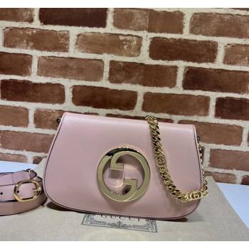 Gucci Blondie Leather Shoulder Bag with Interlocking G 699268 Light Pink 2024 (DLH-241211040)