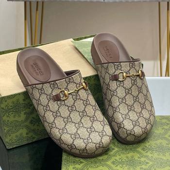 Gucci GG Supreme Canvas Horsebit Flat Mules 749815 2023 ‎ (KL-25122701)