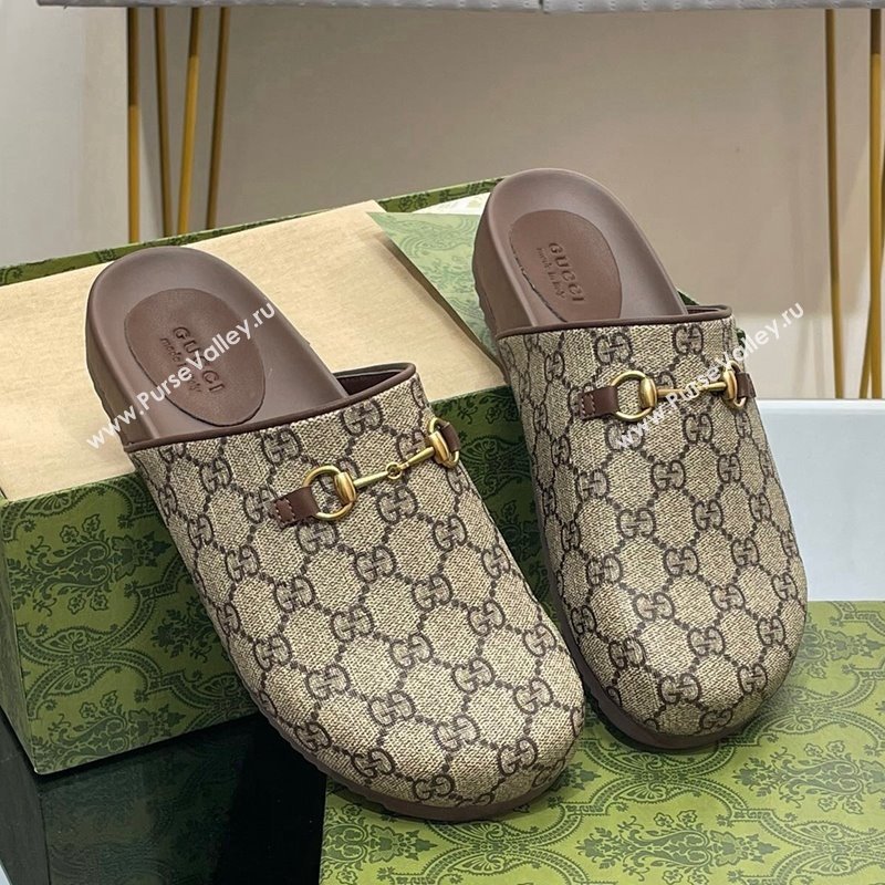 Gucci GG Supreme Canvas Horsebit Flat Mules 749815 2023 ‎ (KL-25122701)
